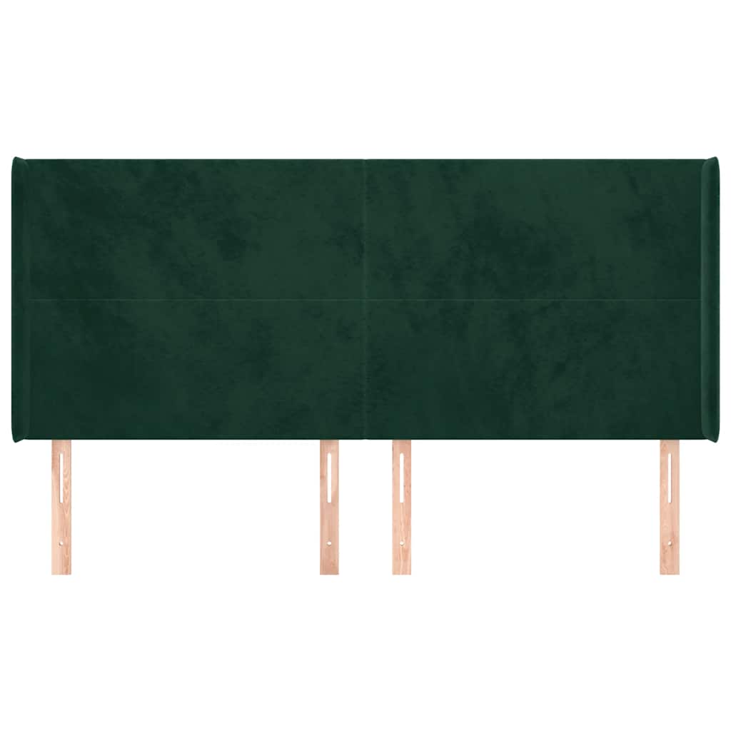 Testiera ad Orecchio Verde Scuro 163x16x118/128 cm in Velluto | homemem39