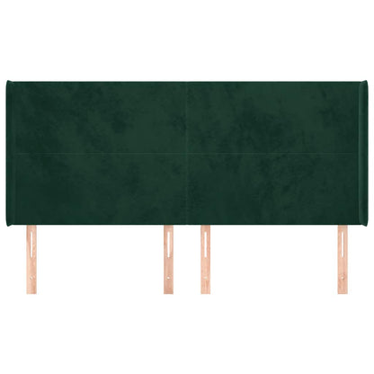 Testiera ad Orecchio Verde Scuro 163x16x118/128 cm in Velluto | homemem39