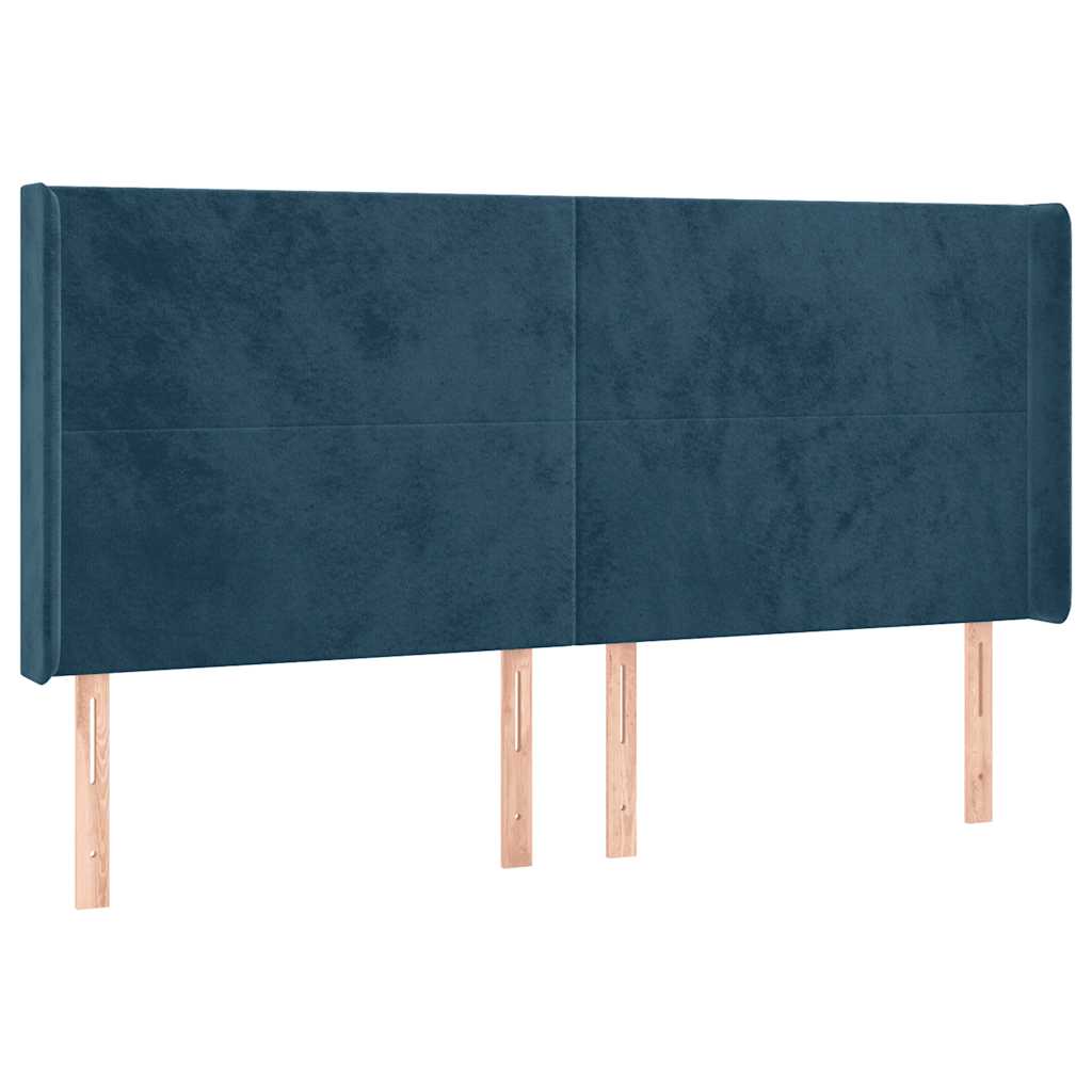 Testiera ad Orecchio Blu Scuro 163x16x118/128 cm in Velluto | homemem39