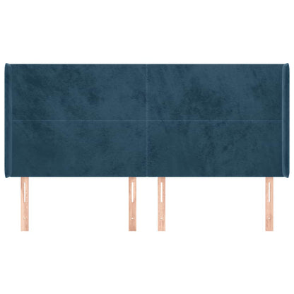 Testiera ad Orecchio Blu Scuro 163x16x118/128 cm in Velluto | homemem39