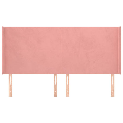 Testiera ad Orecchio Rosa 163x16x118/128 cm in Velluto