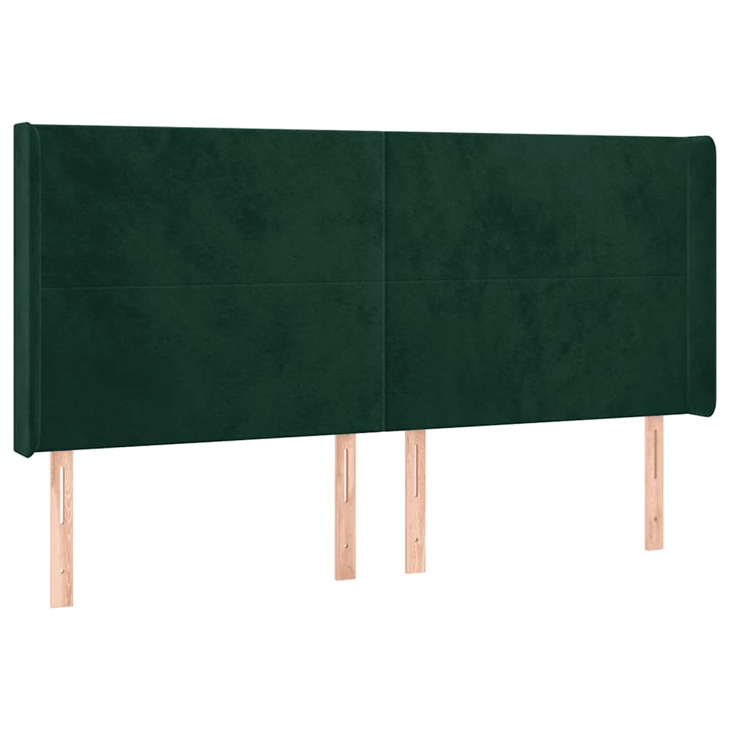 Testiera ad Orecchio Verde Scuro 183x16x118/128 cm in Velluto | homemem39