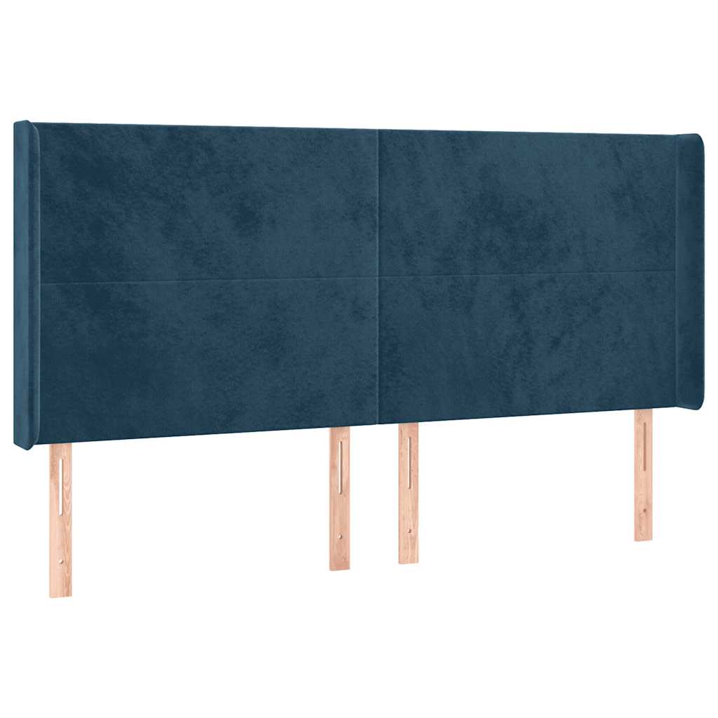 Testiera ad Orecchio Blu Scuro 203x23x118/128 cm in Velluto | homemem39