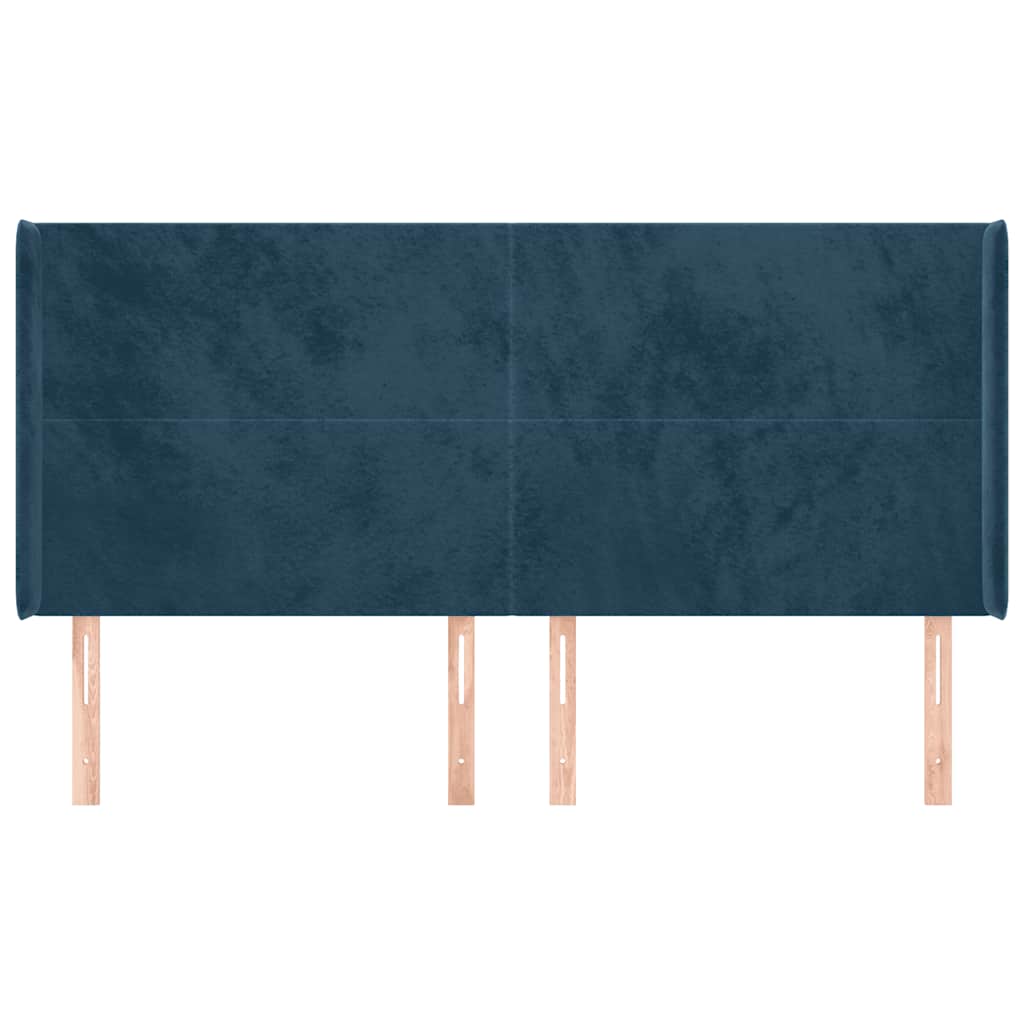 Testiera ad Orecchio Blu Scuro 203x23x118/128 cm in Velluto | homemem39