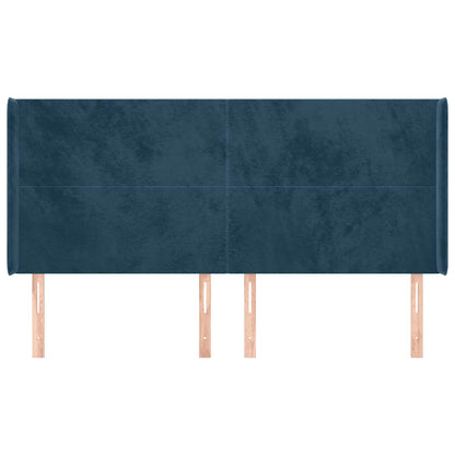 Testiera ad Orecchio Blu Scuro 203x23x118/128 cm in Velluto | homemem39