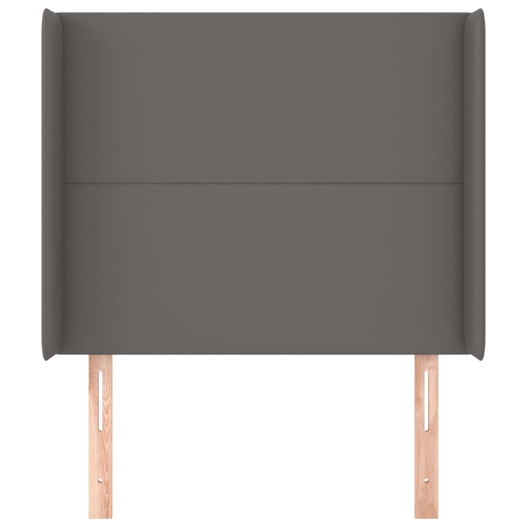 Testiera ad Orecchio Grigio 83x16x118/128 cm in Similpelle