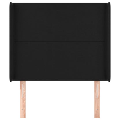 Testiera ad Orecchio Nera 93x16x118/128 cm in Similpelle