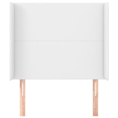 Testiera ad Orecchio Bianco 93x16x118/128 cm in Similpelle