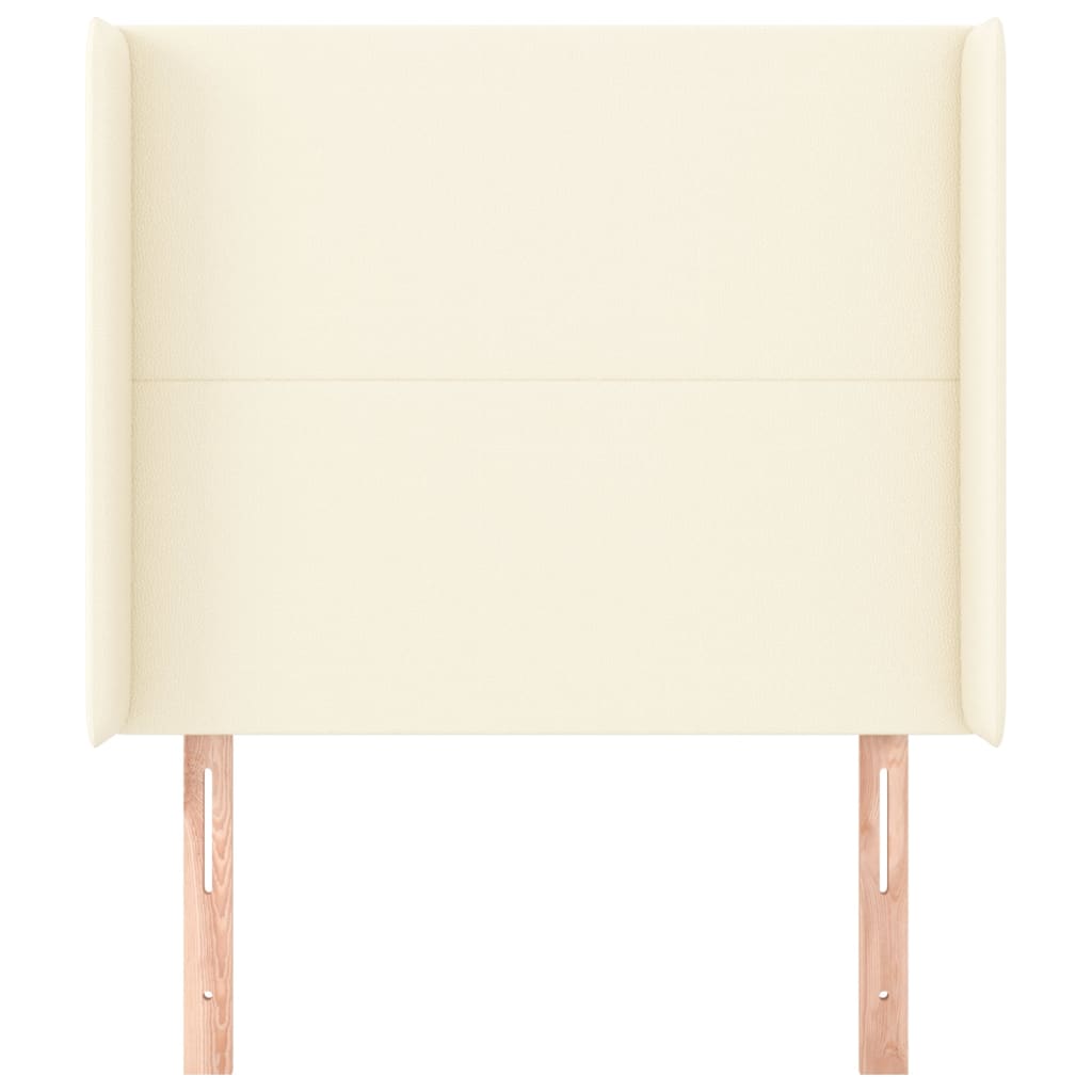 Testiera ad Orecchio Crema 93x16x118/128 cm in Similpelle