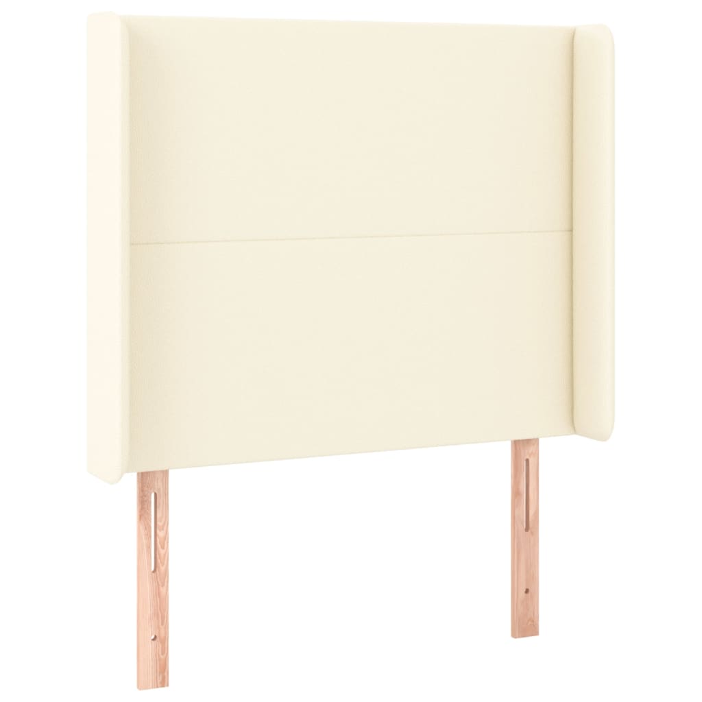 Testiera ad Orecchio Crema 103x16x118/128 cm in Similpelle