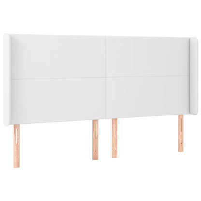 Testiera ad Orecchio Bianco 163x16x118/128 cm in Similpelle | homemem39