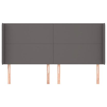 Testiera ad Orecchio Grigio 183x16x118/128 cm in Similpelle