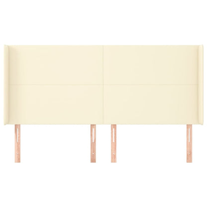 Testiera ad Orecchio Crema 203x16x118/128 cm in Similpelle