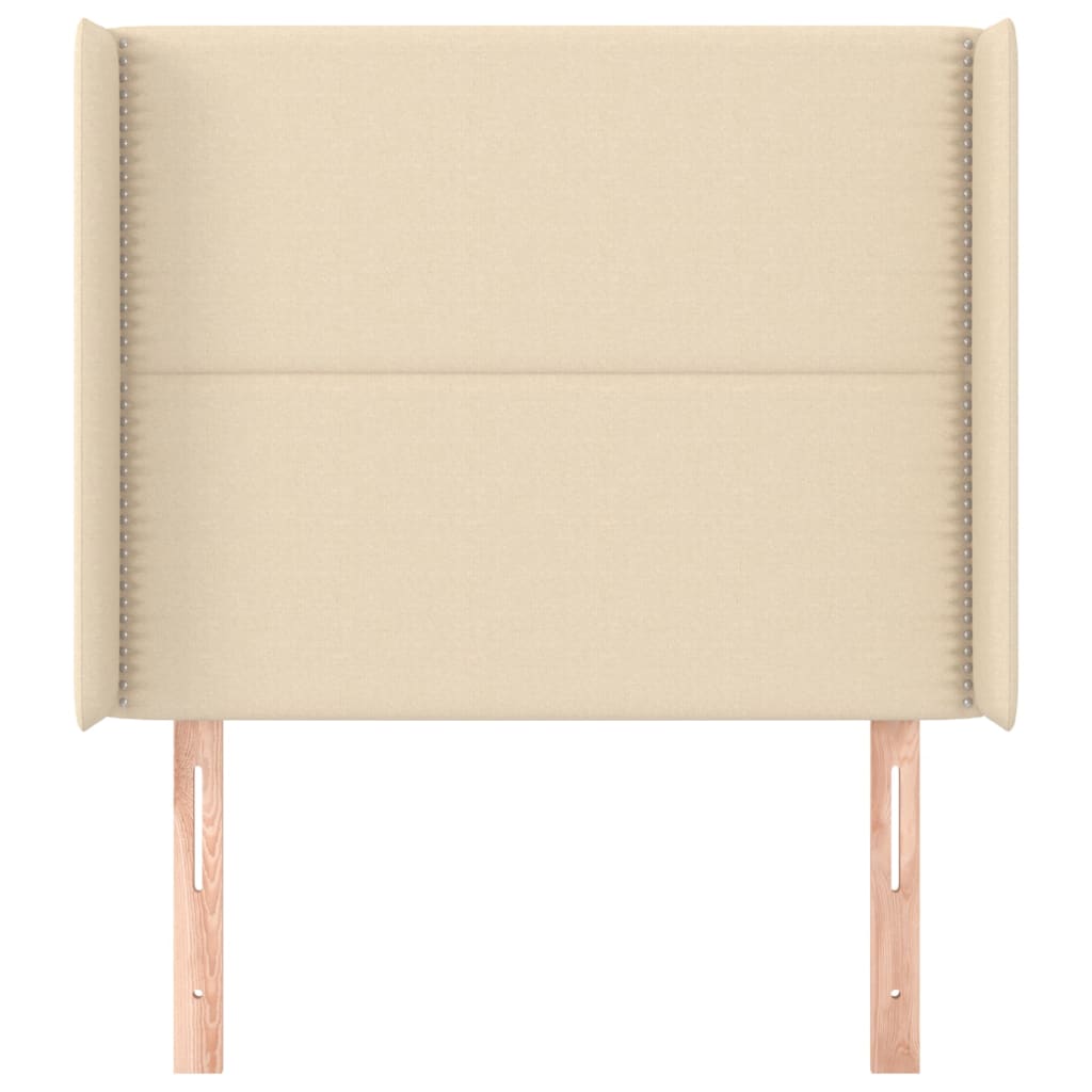 Testiera ad Orecchio Crema 93x16x118/128 cm in Tessuto