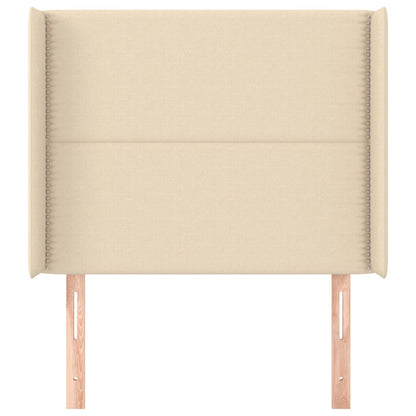 Testiera ad Orecchio Crema 93x16x118/128 cm in Tessuto