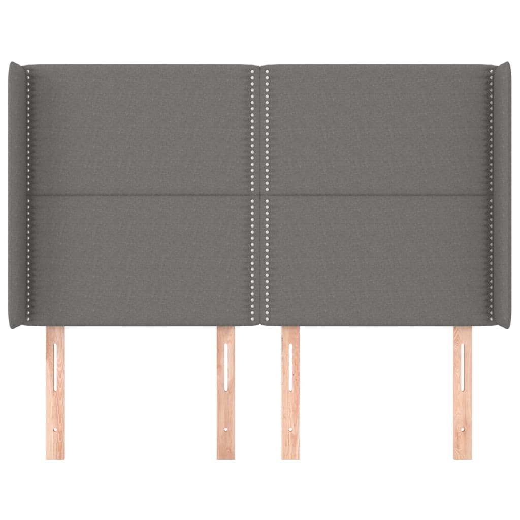 Testiera ad Orecchio GrigioScuro 147x16x118/128cm inTessuto