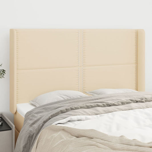 Testiera ad Orecchio Crema 147x16x118/128 cm in Tessuto | homemem39