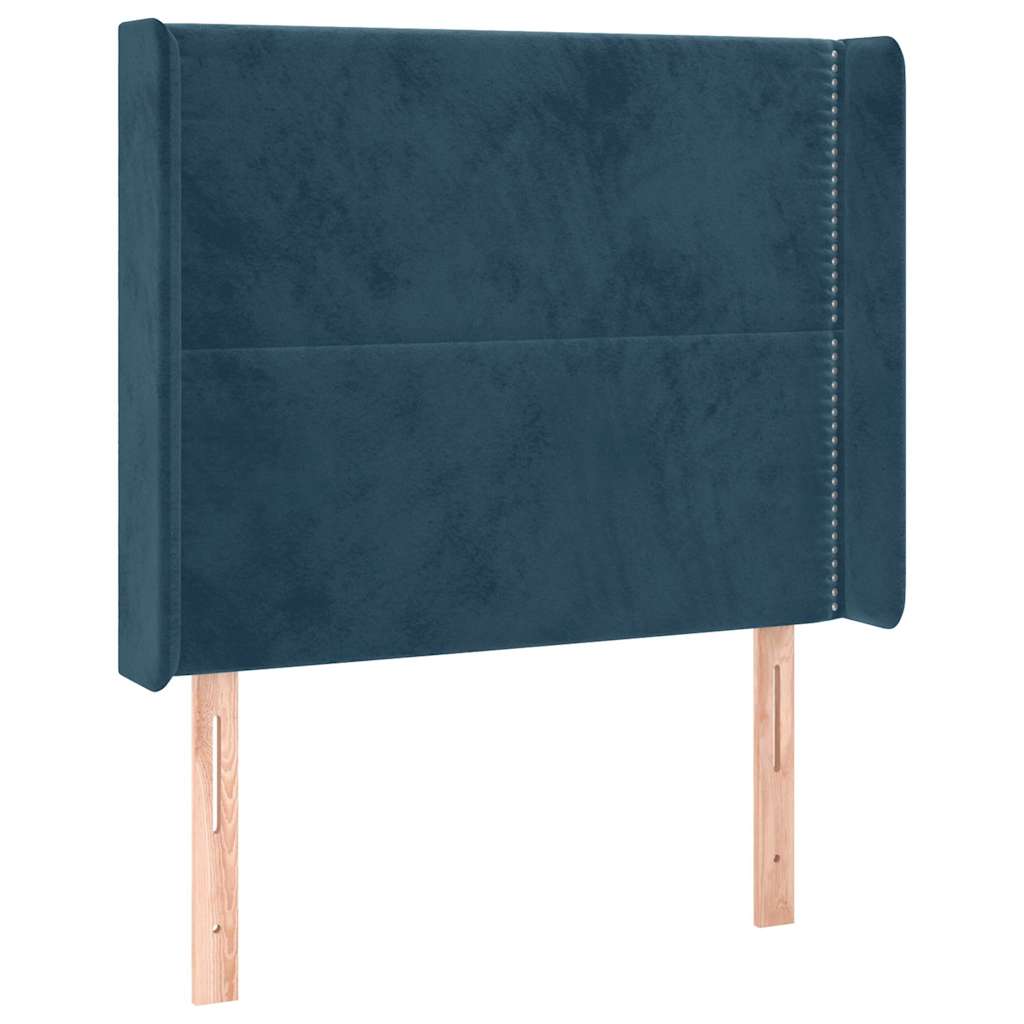 Testiera ad Orecchio Blu Scuro 83x16x118/128 cm in Velluto | homemem39