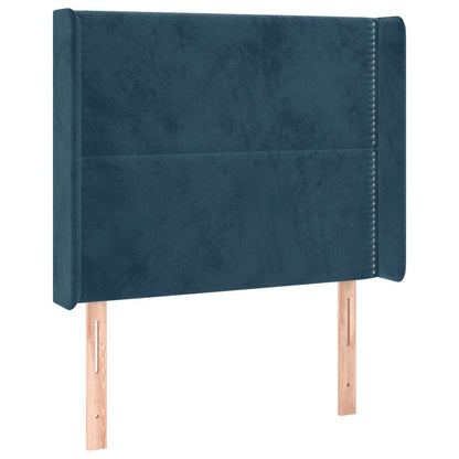 Testiera ad Orecchio Blu Scuro 83x16x118/128 cm in Velluto | homemem39
