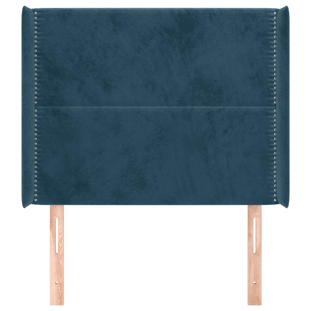 Testiera ad Orecchio Blu Scuro 83x16x118/128 cm in Velluto | homemem39