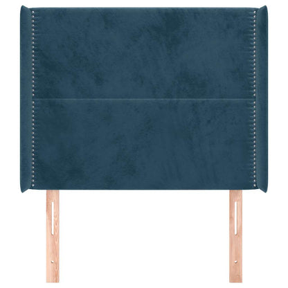 Testiera ad Orecchio Blu Scuro 83x16x118/128 cm in Velluto | homemem39