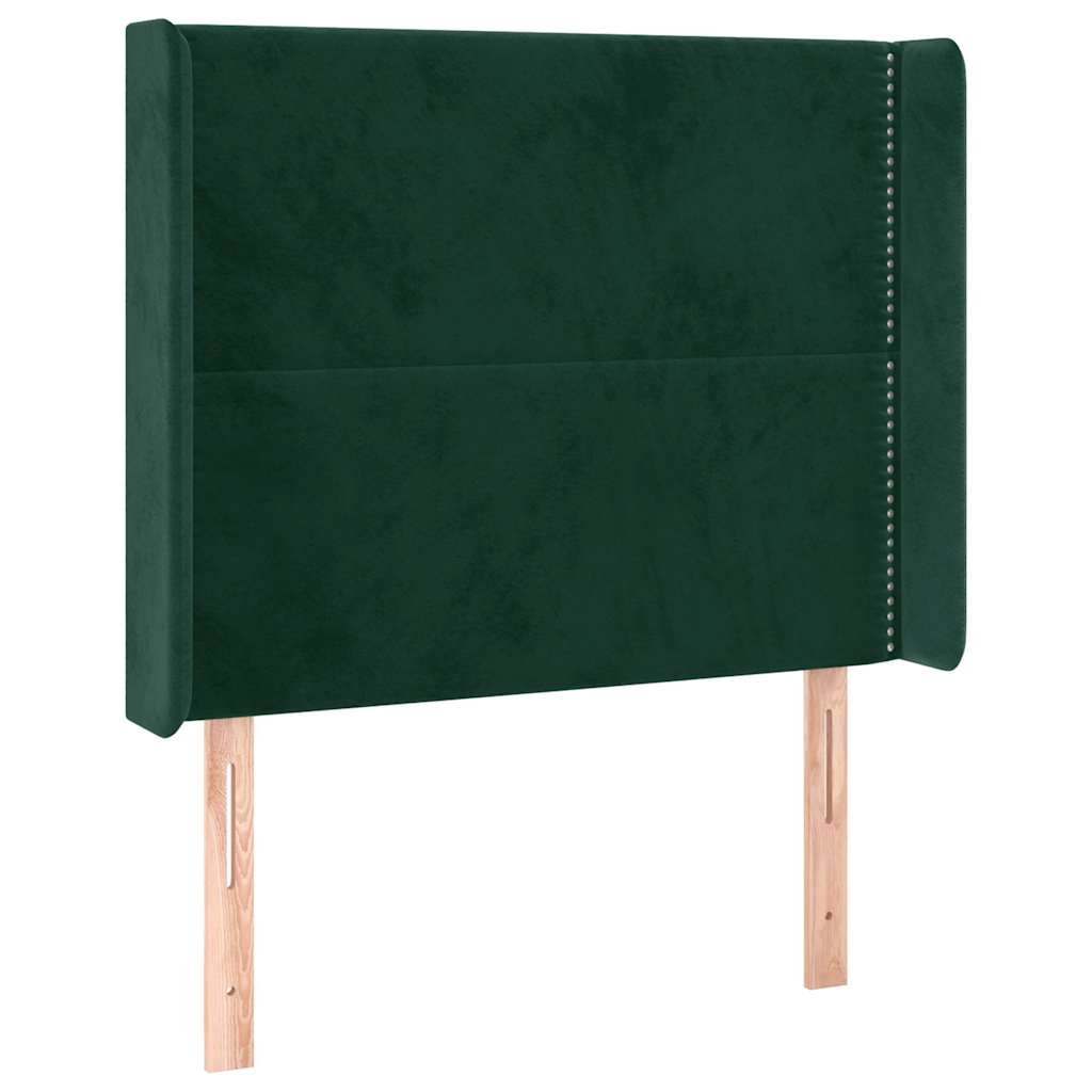 Testiera ad Orecchio Verde Scuro 93x16x118/128 cm in Velluto | homemem39
