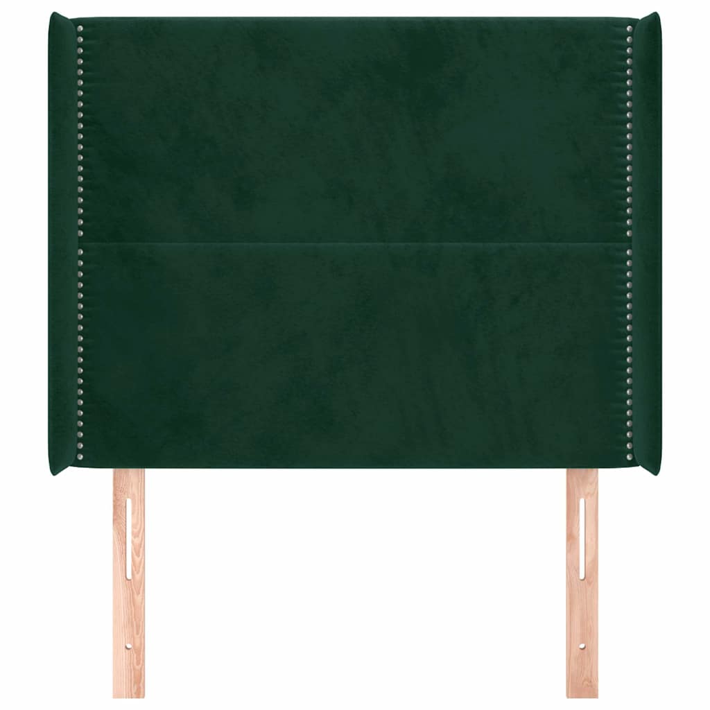 Testiera ad Orecchio Verde Scuro 93x16x118/128 cm in Velluto | homemem39