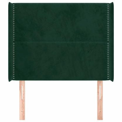 Testiera ad Orecchio Verde Scuro 93x16x118/128 cm in Velluto | homemem39