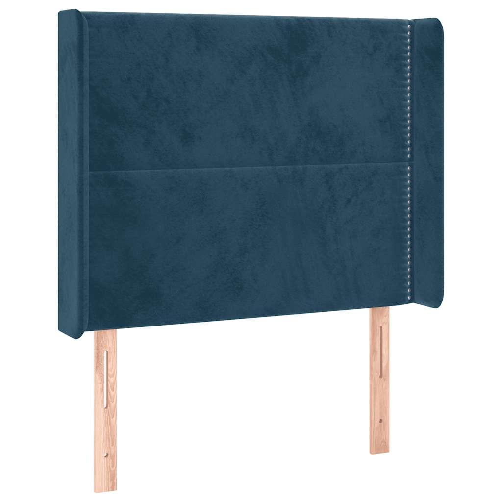Testiera ad Orecchio Blu Scuro 103x16x118/128 cm in Velluto | homemem39