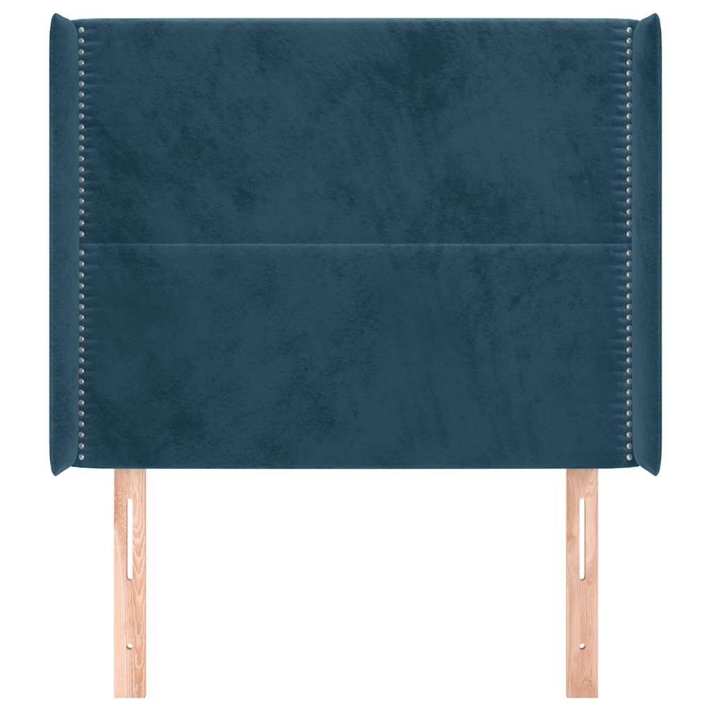 Testiera ad Orecchio Blu Scuro 103x16x118/128 cm in Velluto | homemem39