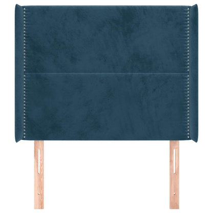Testiera ad Orecchio Blu Scuro 103x16x118/128 cm in Velluto | homemem39