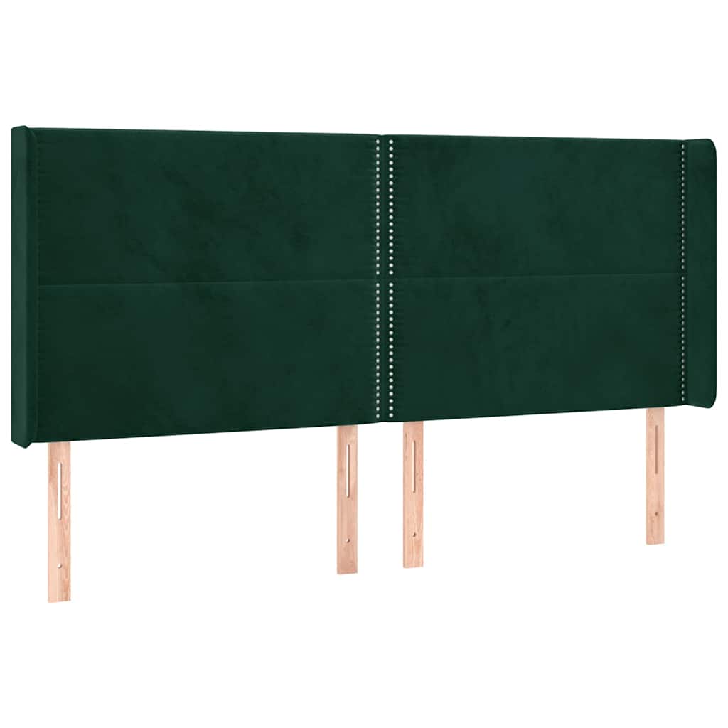 Testiera ad Orecchio Verde Scuro 203x16x118/128 cm in Velluto | homemem39