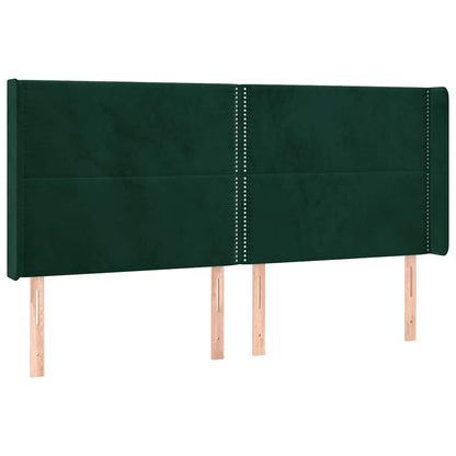 Testiera ad Orecchio Verde Scuro 203x16x118/128 cm in Velluto | homemem39
