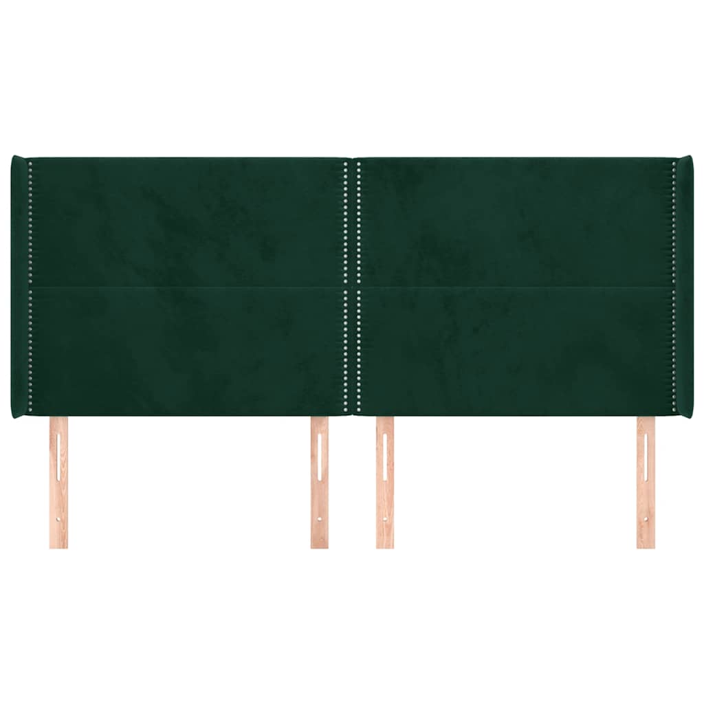 Testiera ad Orecchio Verde Scuro 203x16x118/128 cm in Velluto | homemem39