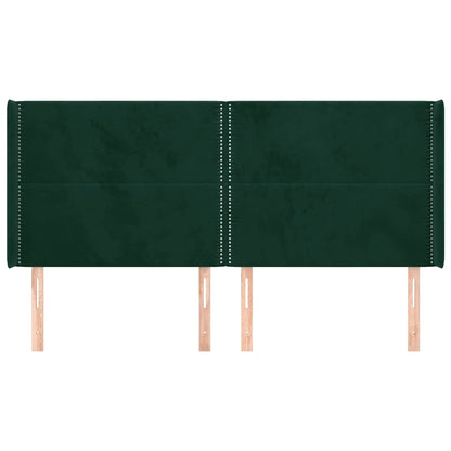 Testiera ad Orecchio Verde Scuro 203x16x118/128 cm in Velluto | homemem39