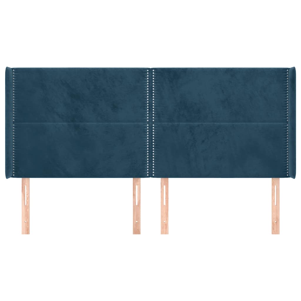 Testiera ad Orecchio Blu Scuro 203x23x118/128 cm in Velluto | homemem39
