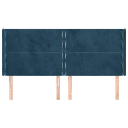 Testiera ad Orecchio Blu Scuro 203x23x118/128 cm in Velluto | homemem39