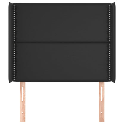 Testiera ad Orecchio Nera 93x16x118/128 cm in Similpelle