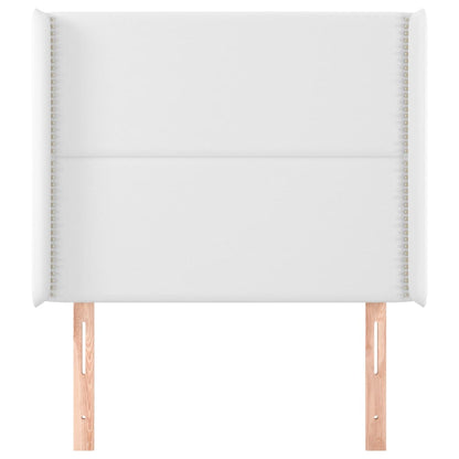 Testiera ad Orecchio Bianco 93x16x118/128 cm in Similpelle