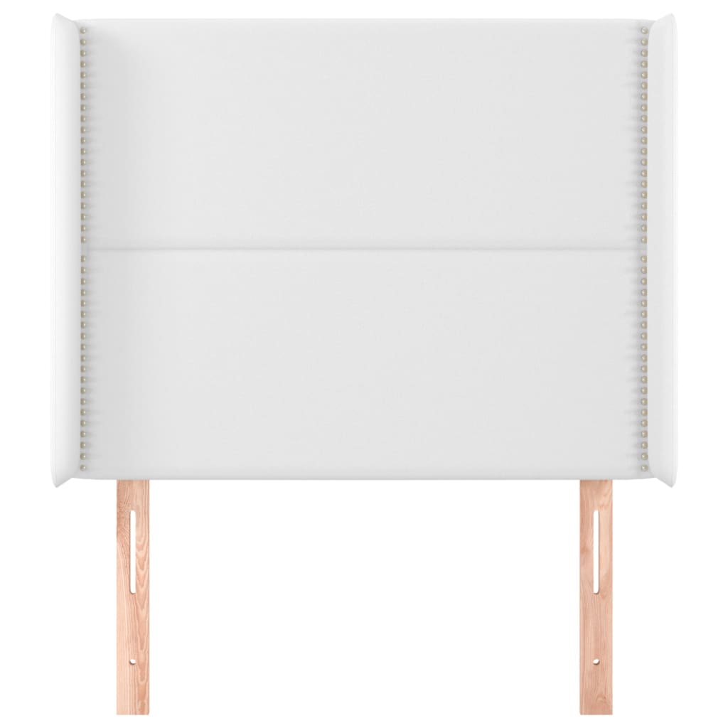 Testiera ad Orecchio Bianco 103x16x118/128 cm in Similpelle