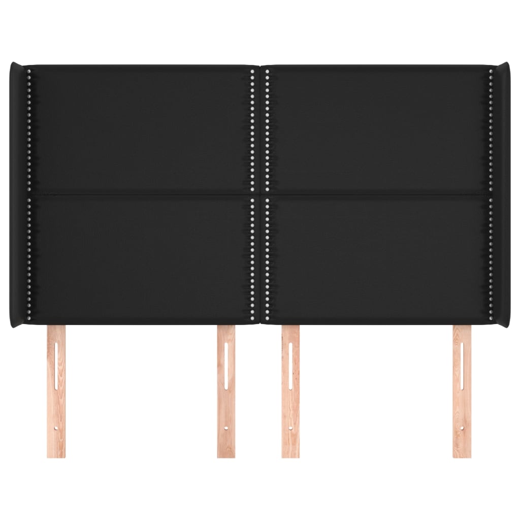 Testiera ad Orecchio Nera 147x16x118/128 cm in Similpelle