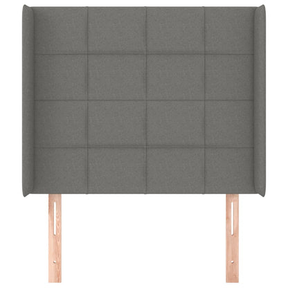 Testiera ad Orecchio Grigio Scuro 83x16x118/128 cm in Tessuto