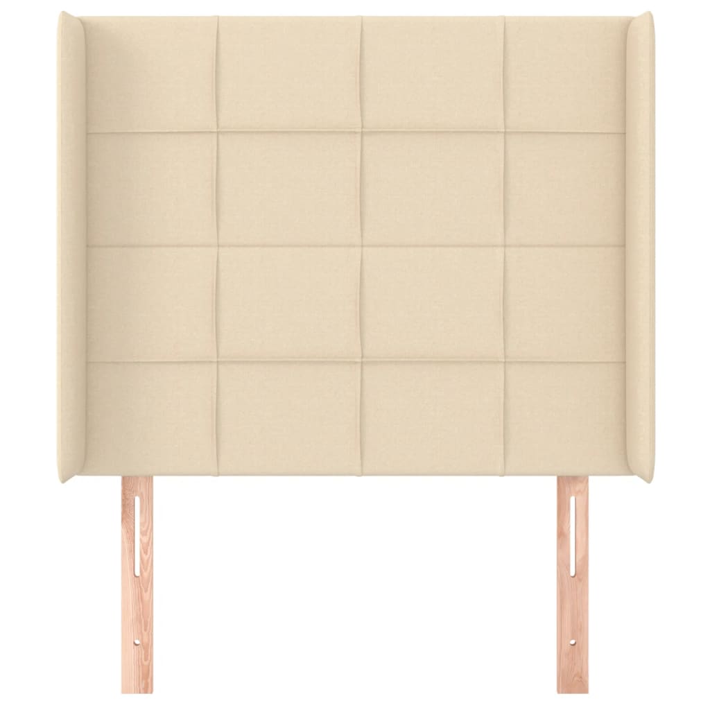 Testiera ad Orecchio Crema 83x16x118/128 cm in Tessuto