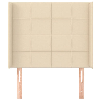 Testiera ad Orecchio Crema 83x16x118/128 cm in Tessuto