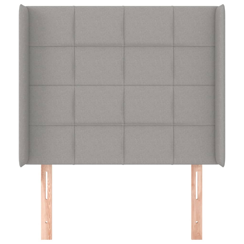 Testiera ad Orecchio Grigio Chiaro 93x16x118/128 cm in Tessuto