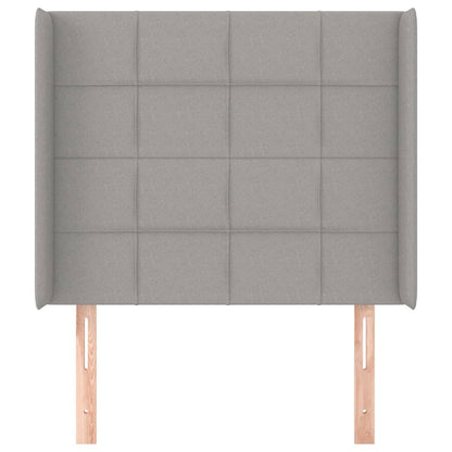 Testiera ad Orecchio Grigio Chiaro 93x16x118/128 cm in Tessuto