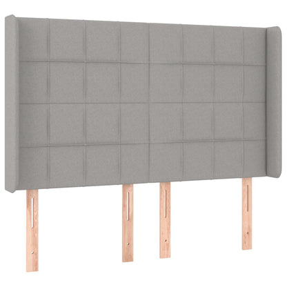 Testiera ad Orecchio Grigio Chiaro 147x16x118/128 cm in Tessuto