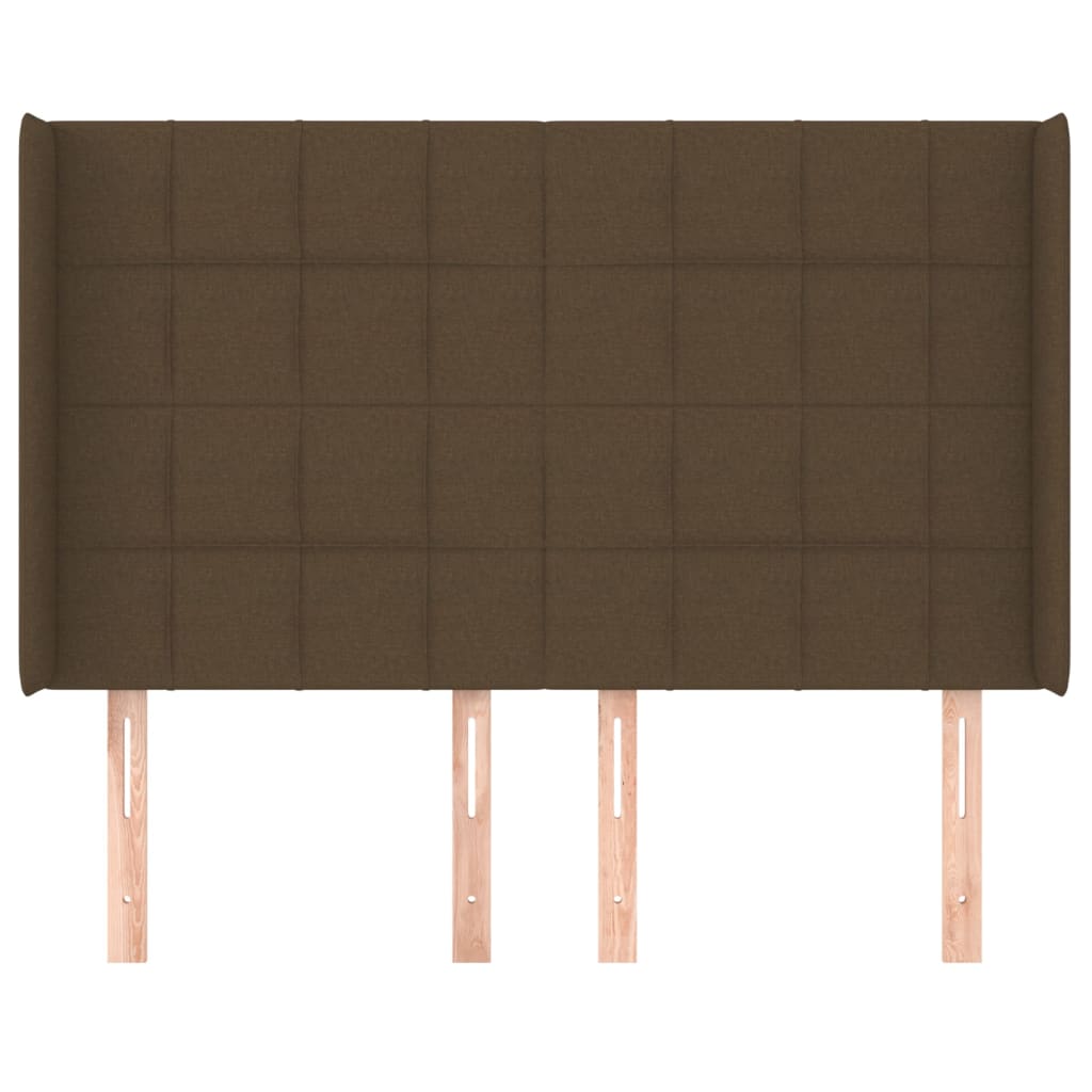 Testiera ad Orecchio MarroneScuro147x16x118/128cm inTessuto - homemem39