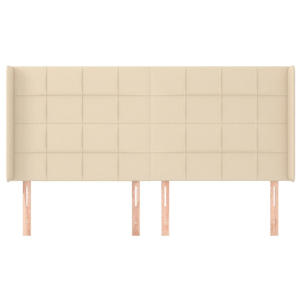 Testiera ad Orecchio Crema 203x23x118/128 cm in Tessuto