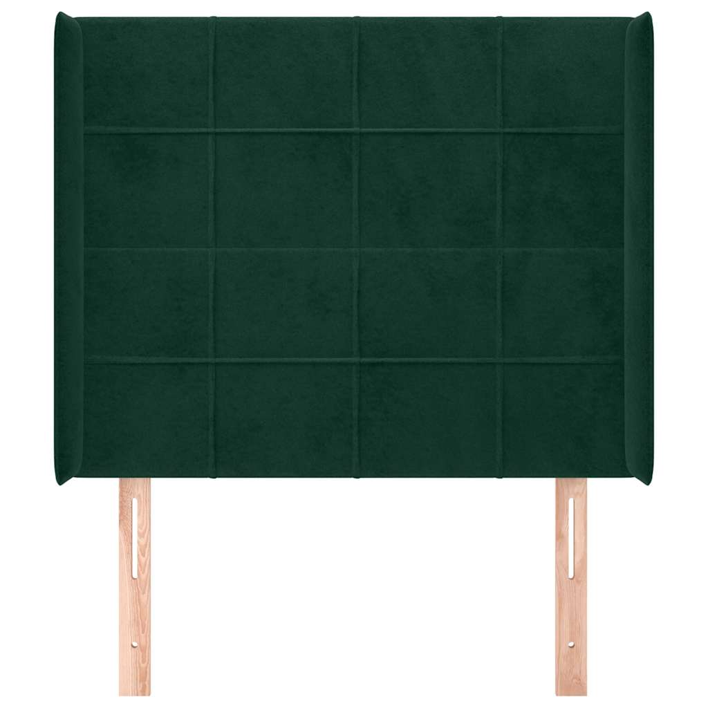 Testiera ad Orecchio Verde Scuro 83x16x118/128 cm in Velluto | homemem39